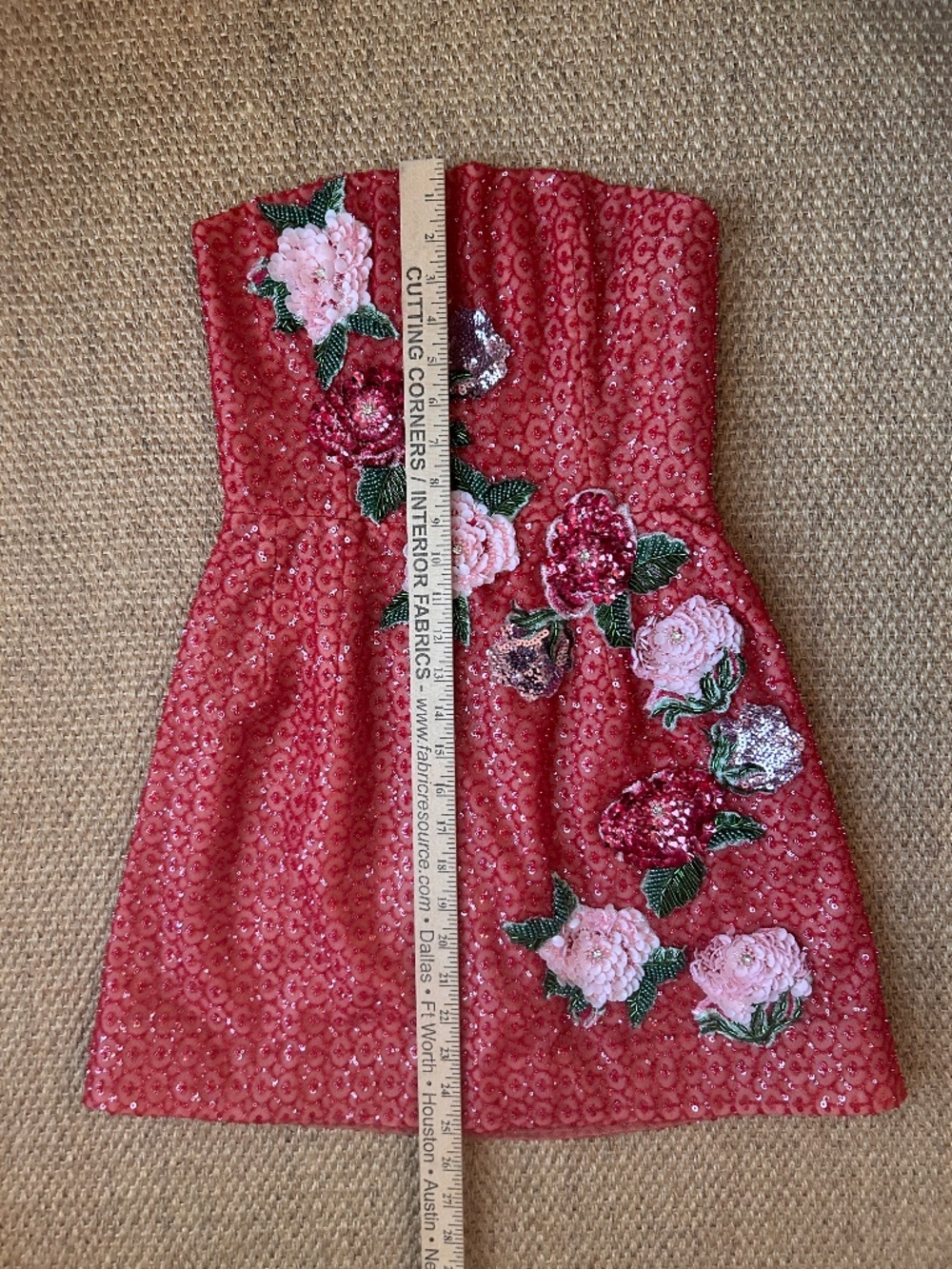 HELSI Frida Strapless Beaded Floral Appliqué Mini Dress- Small - Picture 6 of 16